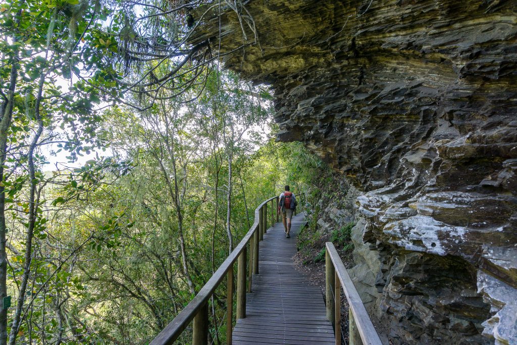 Garden Route Südafrika - Marco auf einem Wanderweg nahe der Stadt Wilderness.