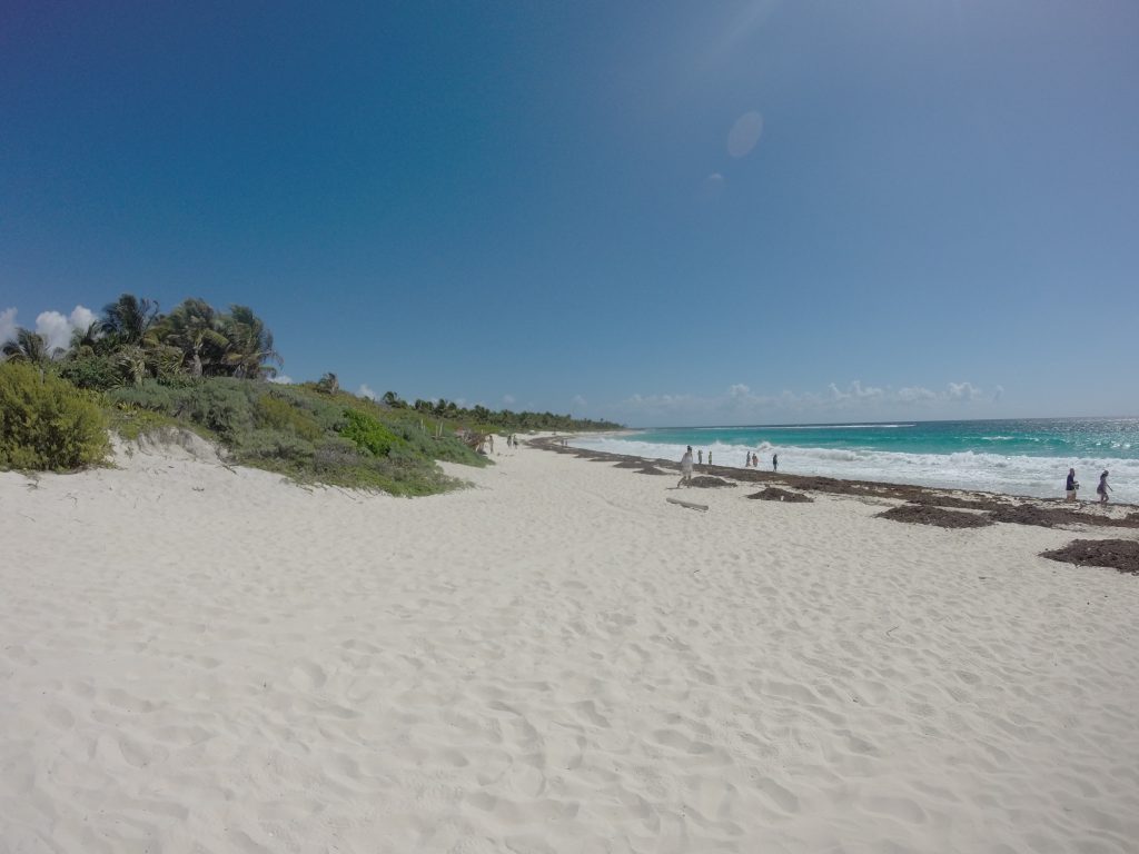 Roadtrip Yucatan - Der Playa-Chemuyil Nahe Akumal in Mexiko. Weisser Sandstrand, türkisblaues Meer und kaum Touristen.