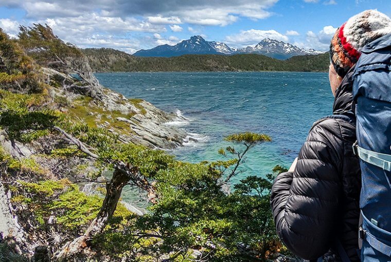 Trekking in Patagonien. Katrin in Chile.